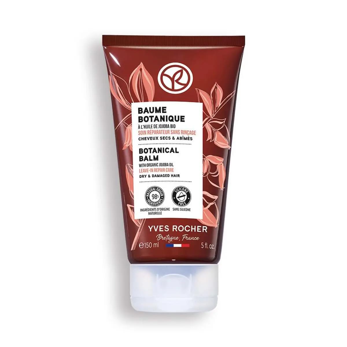 Yves Rocher Universal Care Jojoba Oil for Dry & Damaged Hair Deep Nourishment Strengthening Restorative Hair Treatment 150 ml./ 