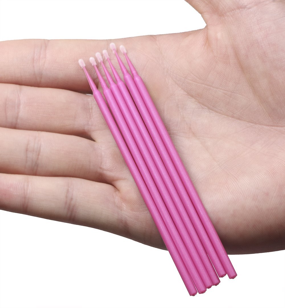 Mini Skater 100 Pcs Eyelash Cotton Swabs 2.0 Mm Head Diameter Multipurpose Micro Applicators Dental Bendable Brush For Salon Hom