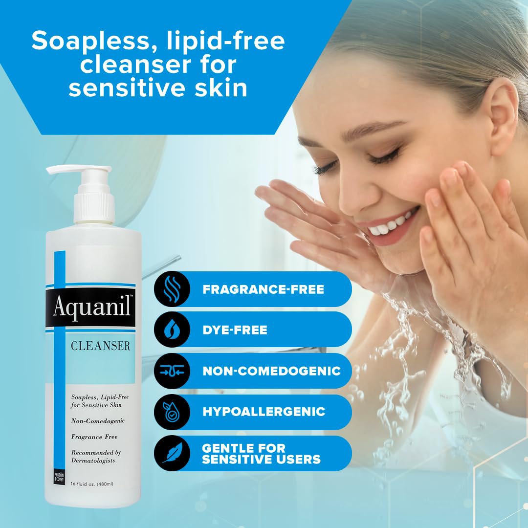 Person & Covey Aquanil Cleanser - Lipid-Free Sensitive Skin Cleanser, Non-Comedogenic Gentle Cleanser - Soap Free Cleanser With
