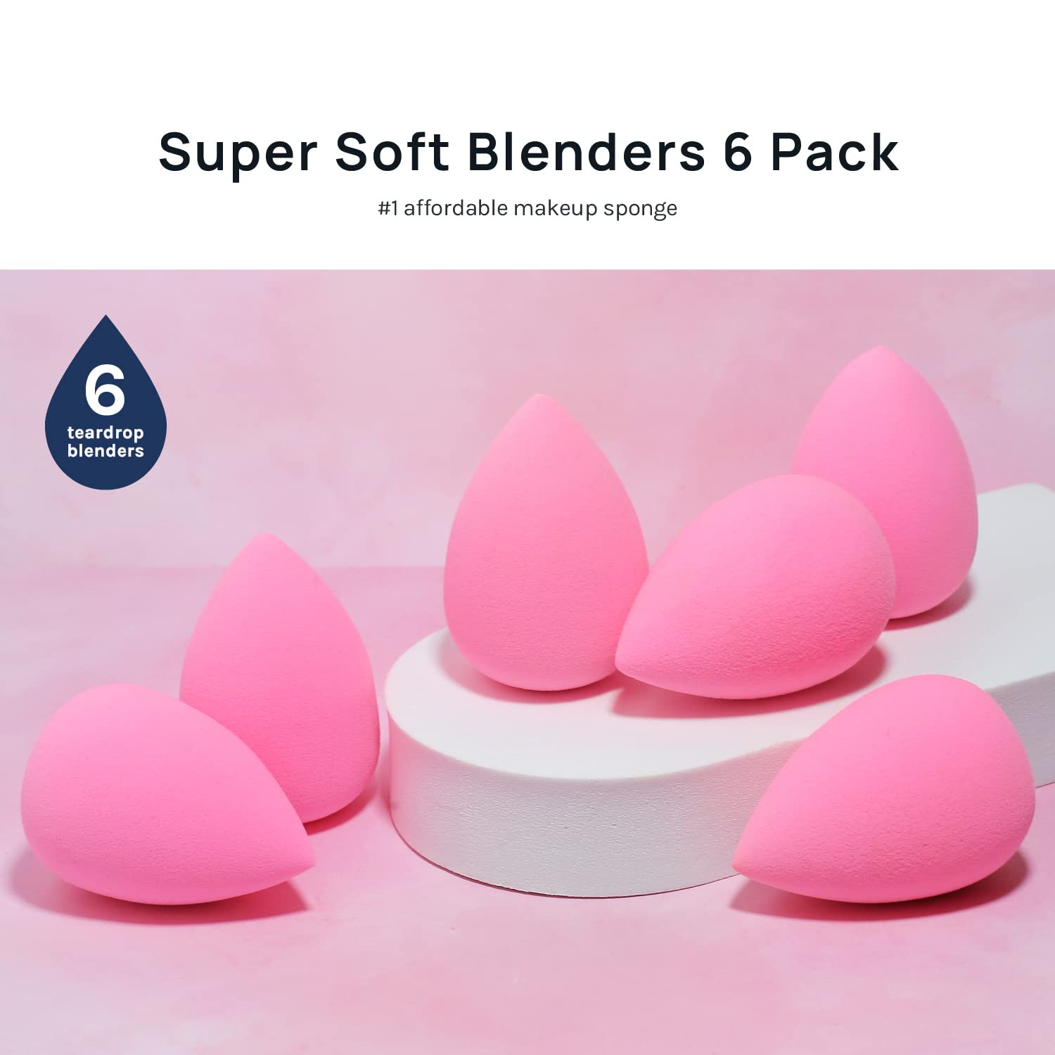 Aoa Studio Collection Makeup Sponge Set Latex Free And High-Definition Set Of 6 Makeup Wonder Blender For Powder Cream And Liqui
