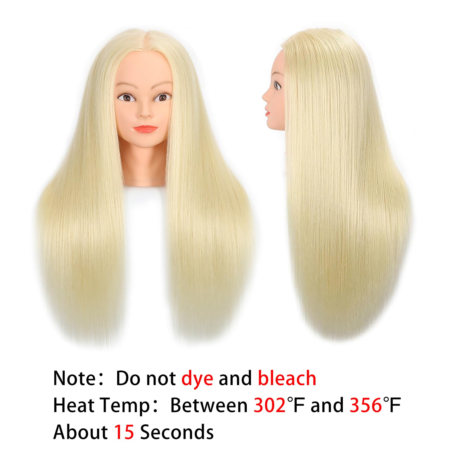 Zomoi 26''-28''Mannequin Head With 80% Real Hair,Cosmetology Mannequin Trainning Head Hairdresser Pratice Doll Head For Hair Sty