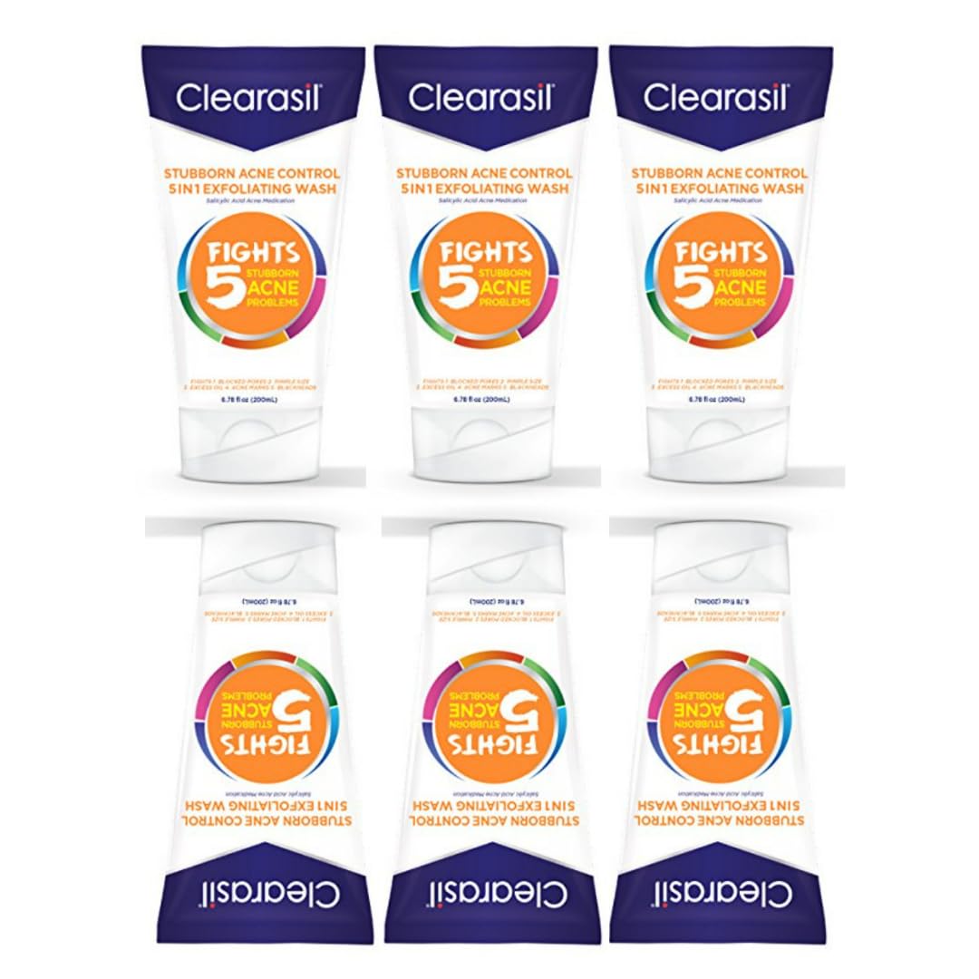 Clearasil Ultra 5in1 Exfoliating Wash, 6.78 oz. (Pack of 6)