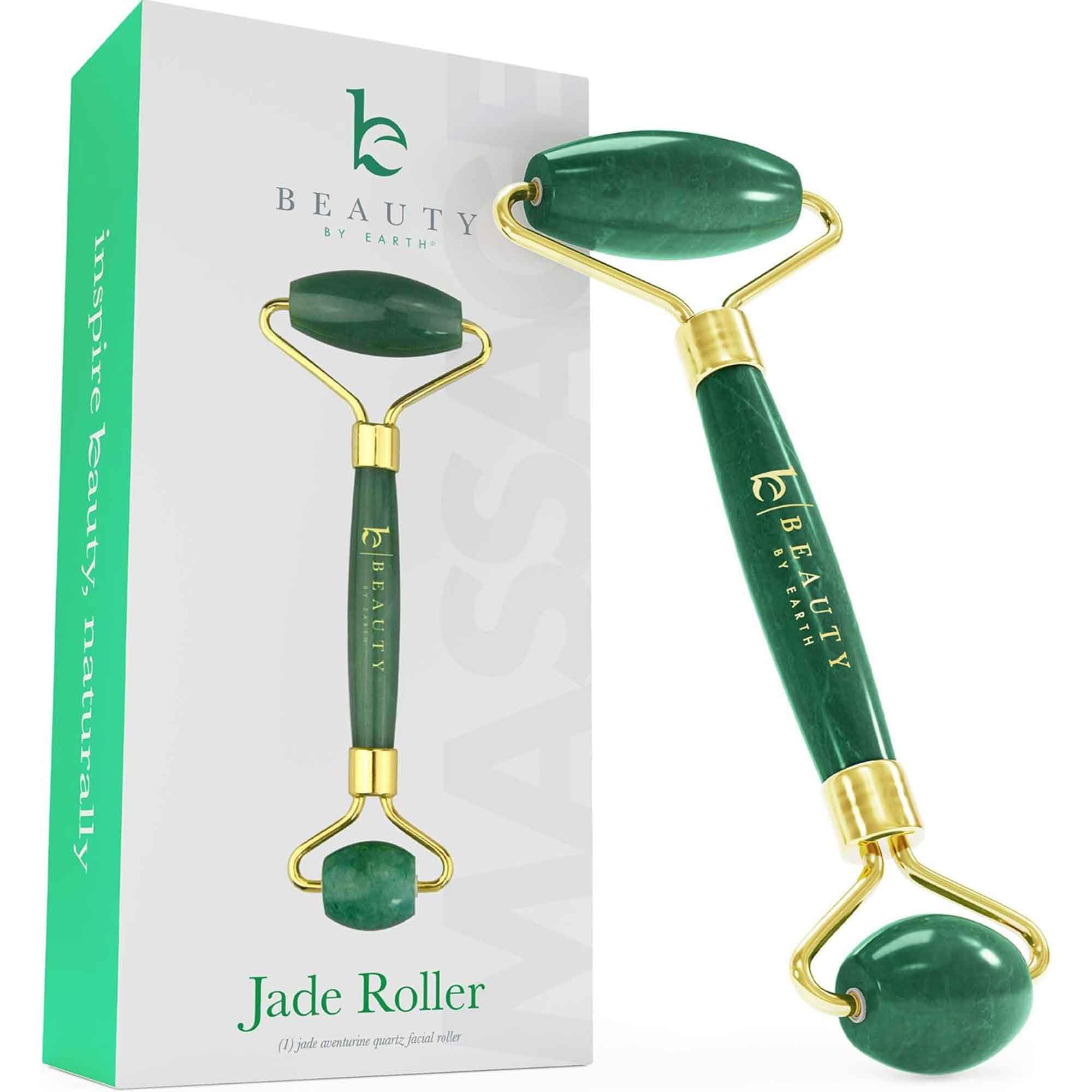Jade Roller for Face - Skin care Tools Used With Beauty Products, Jade Face Roller for Face, Small Eye Roller for Puffy Eyes, Fa