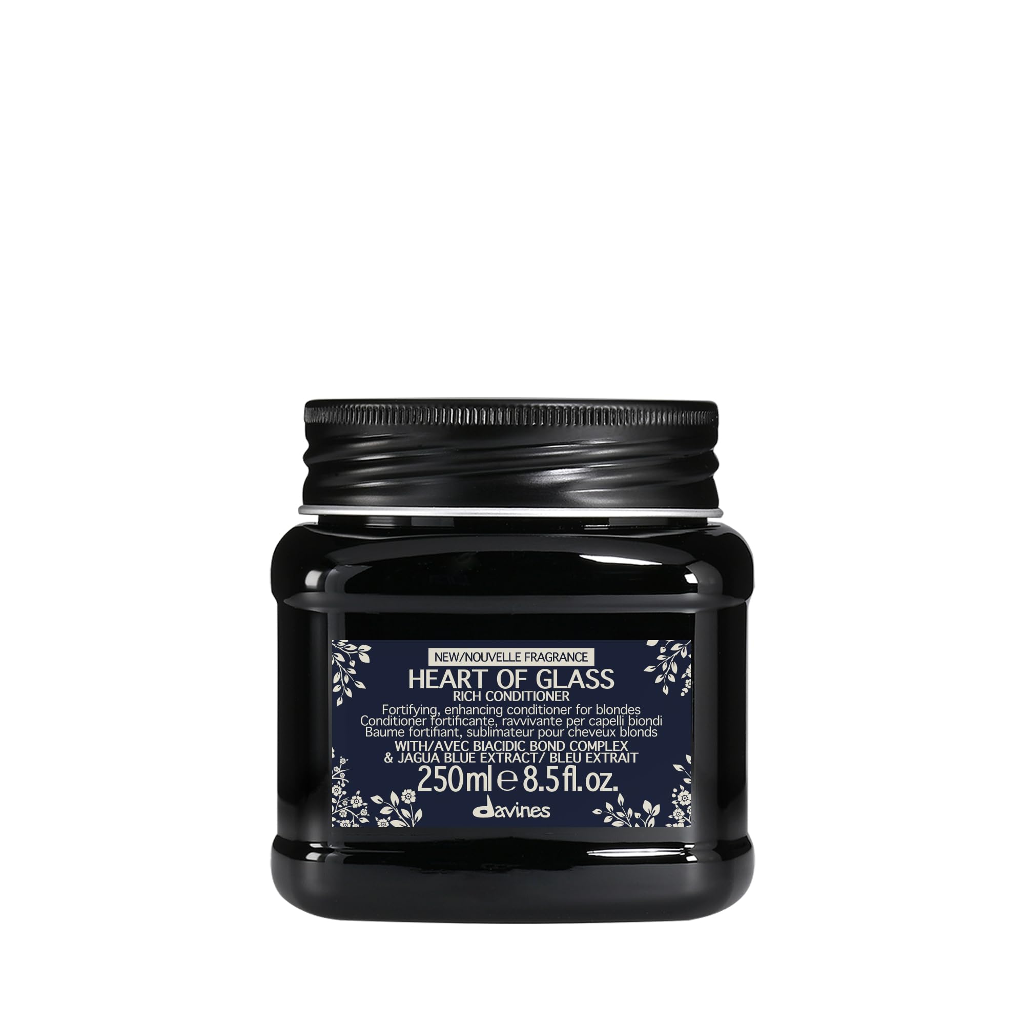 Davines Heart of Glass Rich Conditioner, Fortifying Treatment for Blonde & Silver Hair - Biacidic Bond Complex Repairs & Brighte