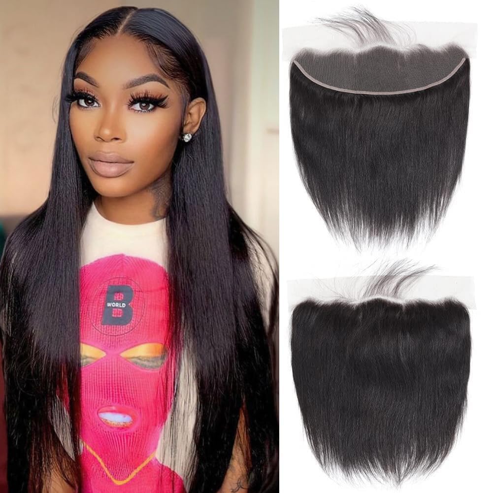 Qthair 14A 13X4 Lace Frontal Swiss Lace Pre Bleached Knots Frontal Pre Plucked Straight Lace Frontal Virgin Human Hair Invisible