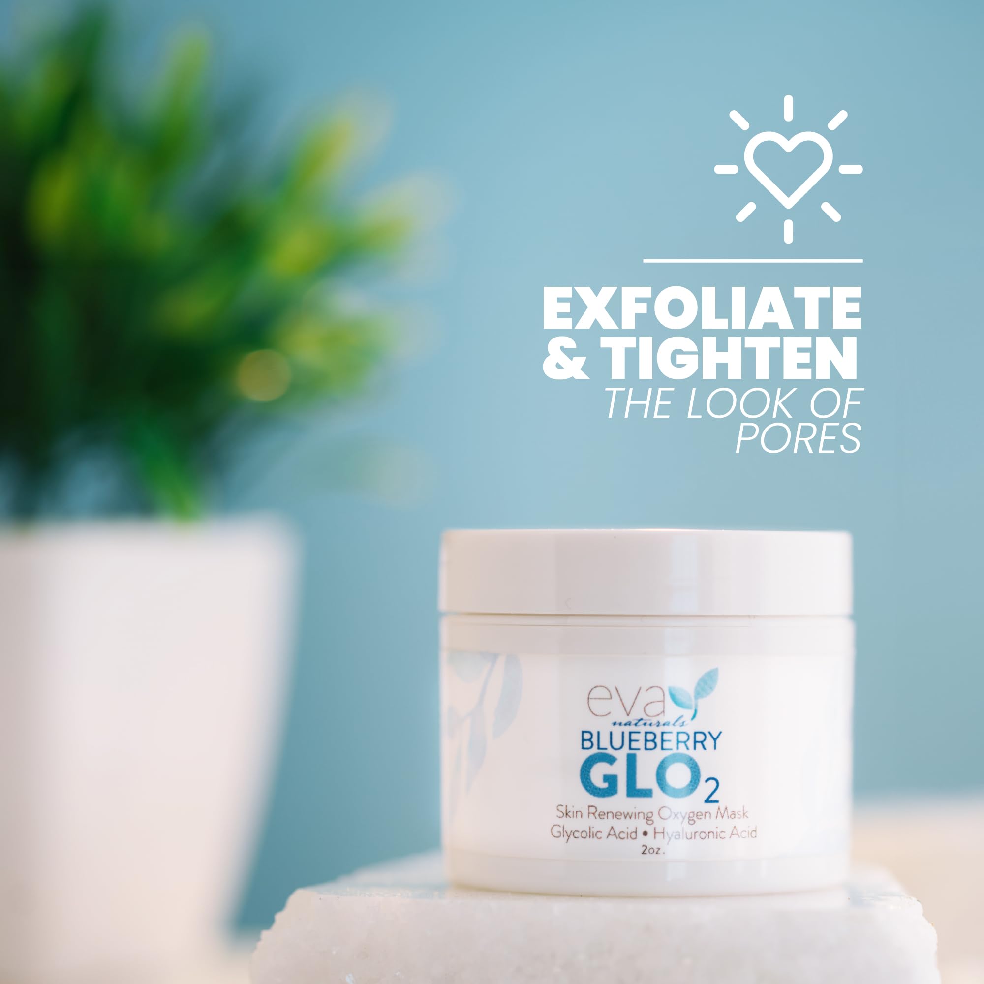 Eva Naturals GLO2 Oxygen Clay Masks For Face Skin Care - Exfoliating Pore Minimizer Face Masks Skin Care - Anti-aging Facial Ski