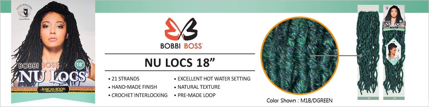Bobbi Boss Synthetic Hair Crochet Braids African Roots Braid Collection Nu Locs 18'' (4-Pack, M27/Gold)