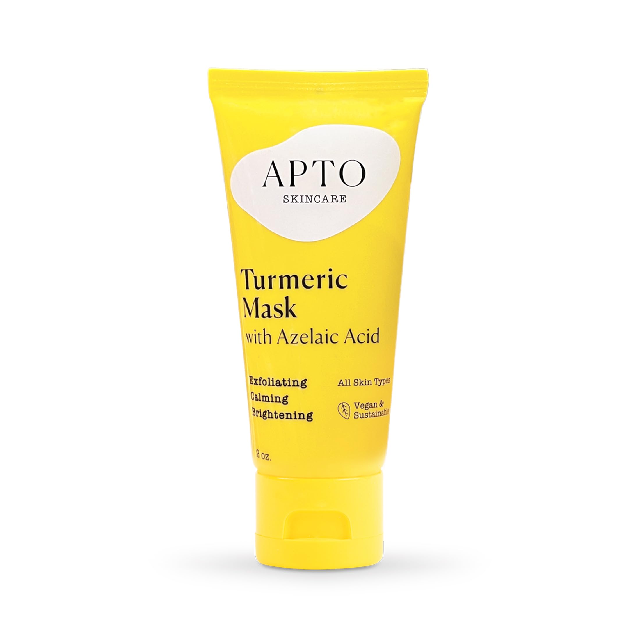 APTO Skincare Turmeric Mask with Azelaic Acid, Brightening & Exfoliating Cream Face Mask, 2 oz