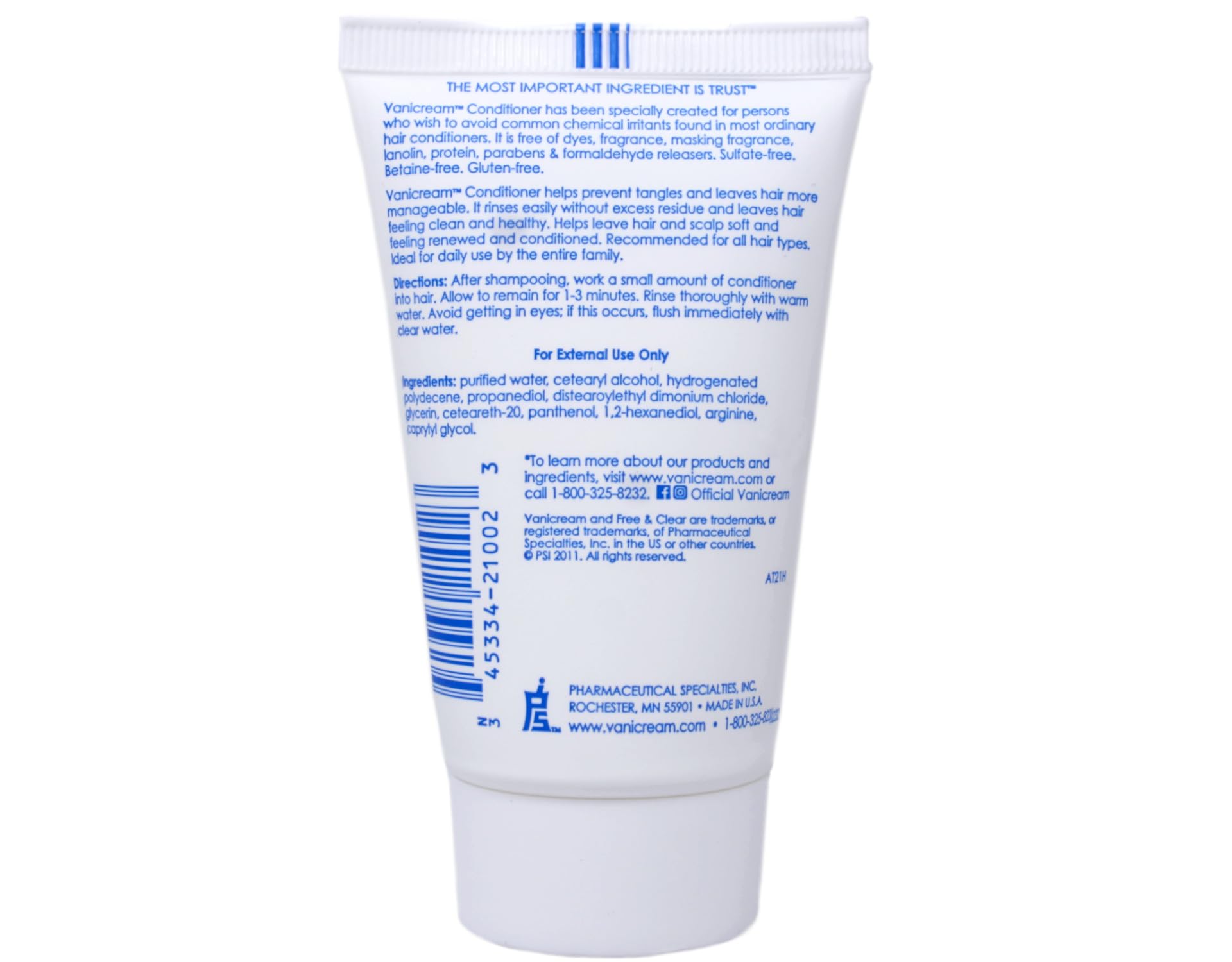 Vanicream Shampoo and Conditioner, 2 Ounce Travel Size Combo Set