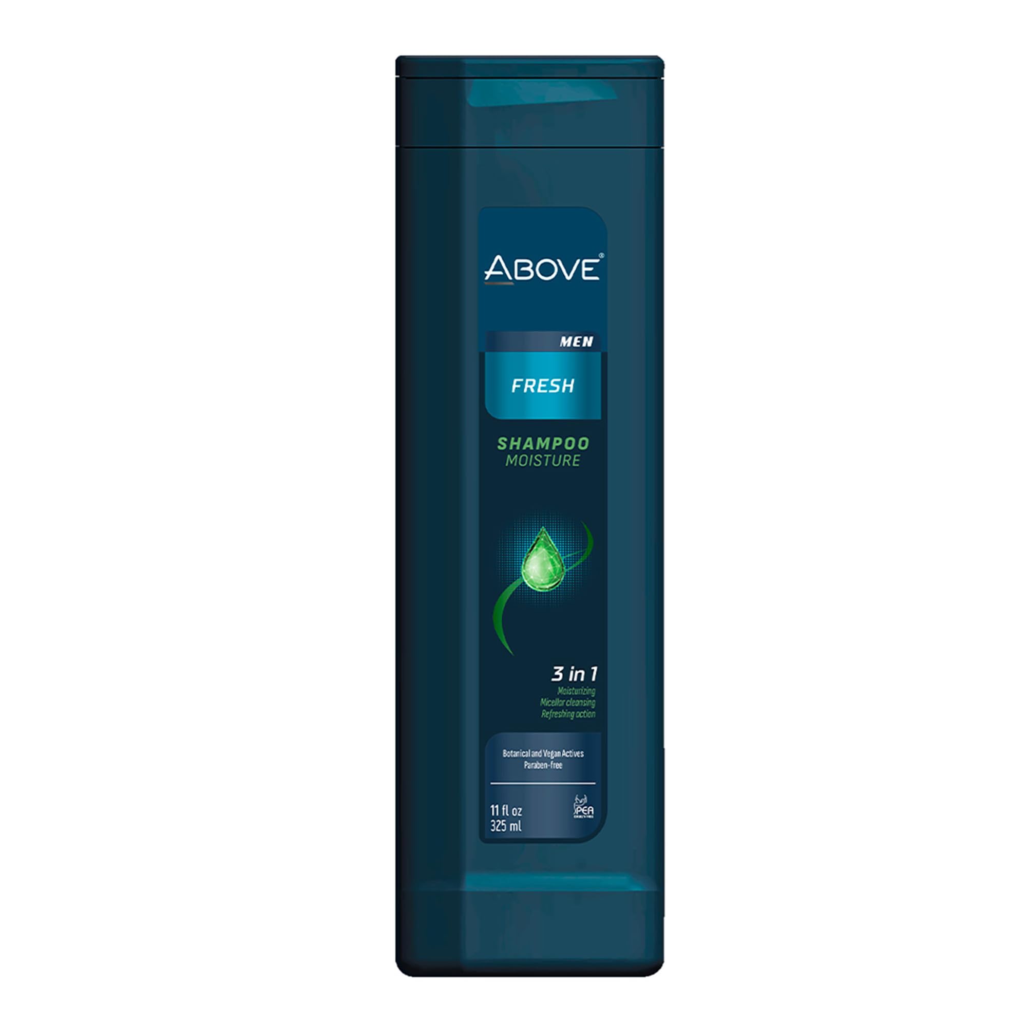 Above Fresh 3 In 1 Shampoo Moisture, 11 oz - Moisturizing Shampoo for Men - Micellar Cleanse - Suitable for Dry, Brittle, Damage