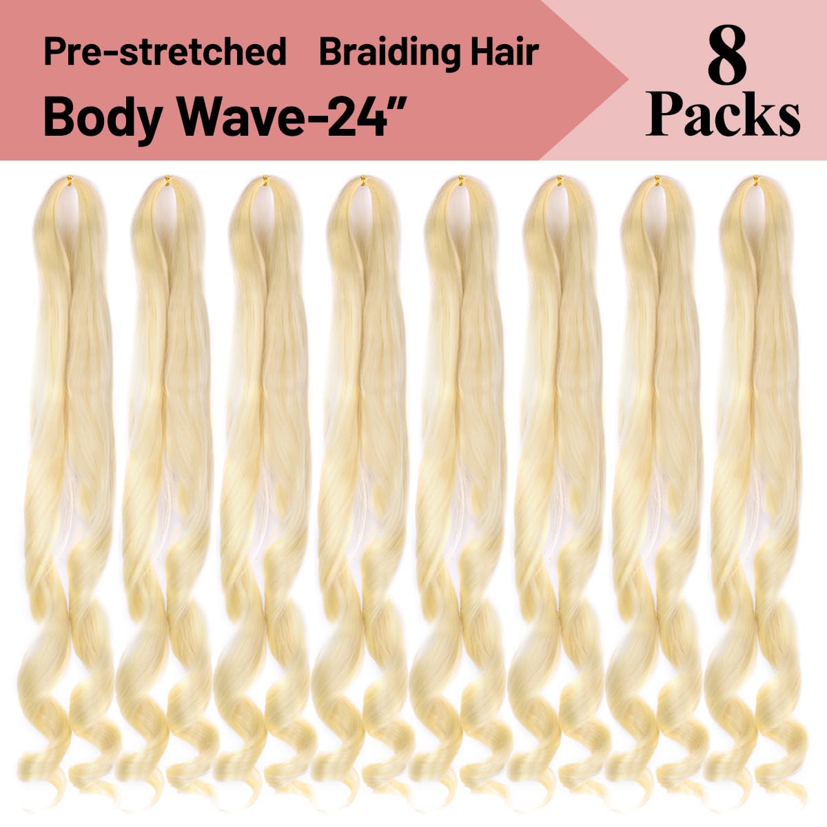 French Curly Brading Hair #613 Synthetic Bouncy Braiding Hair Extensions 75G/Pack French Curly Crochet Hair Extensions 24Inch (#