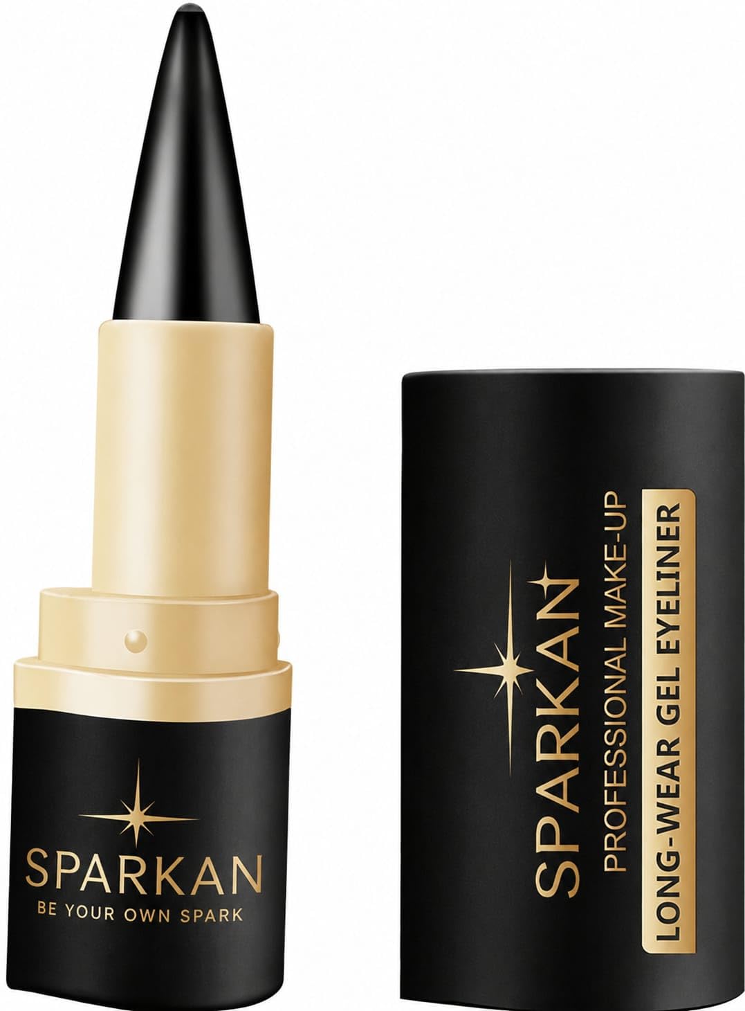 Sparkan Waterproof Black Gel Eyeliner Pencil  SmudgeProof & Long Lasting Eye Liner Pen  Quick Drying Formula For Smoky Eyesha