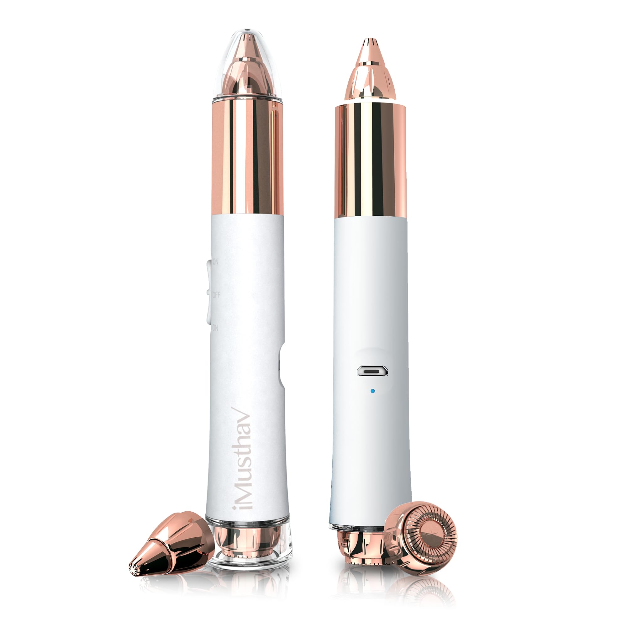 2-in-1 Portable Rechargeable Painless Eyebrow Trimmer & Facial Hair Remover, removes Eyebrow, face, Lips and Body Hair for Women