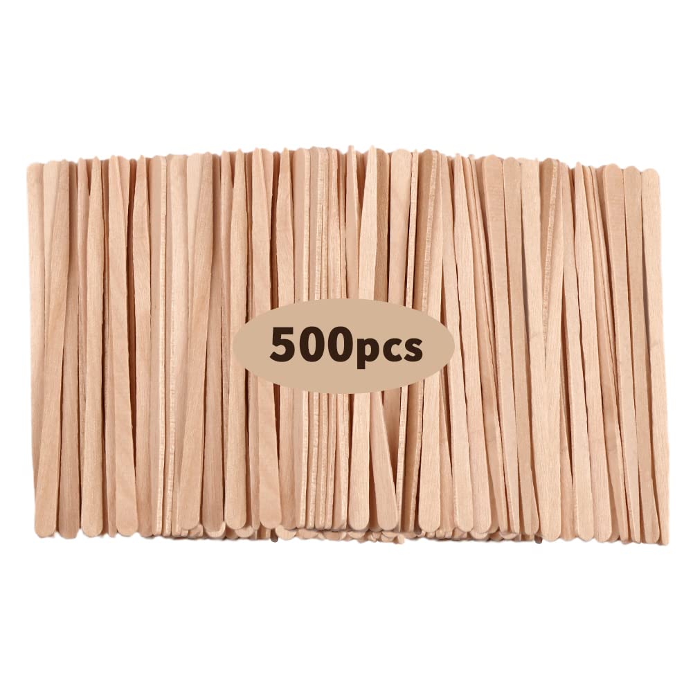 DecBlue 500 Pcs Eyebrow Wax Sticks Wooden Wax Sticks Lip Face Small Waxing Applicator Sticks for Hair Removal Wax Spatulas Stick