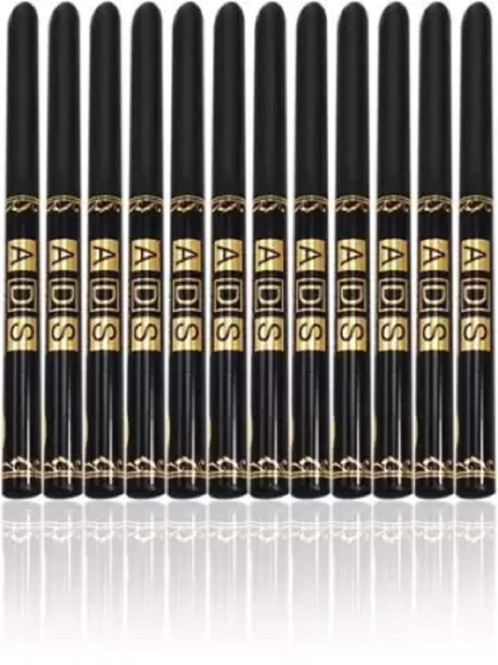 Ads Perfect Eyeliner Waterproof Free Liner & Rubber Band12Pcs Black 2.5 G (Black)