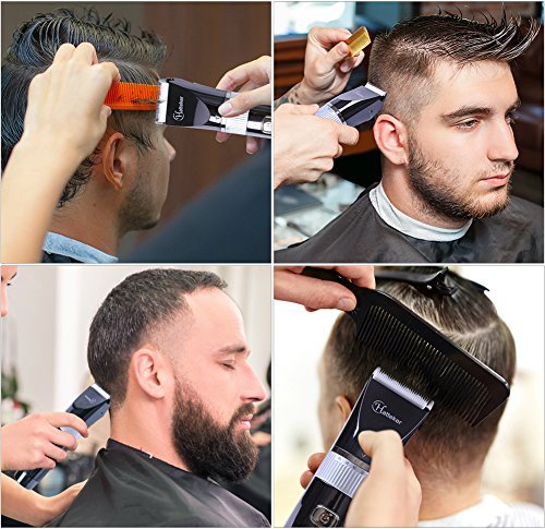 Hatteker Cordless Hair Trimmer Pro Hair Clippers Beard Trimmer For Men Haircut Kit Cordless Usb Rechargeable Waterproof