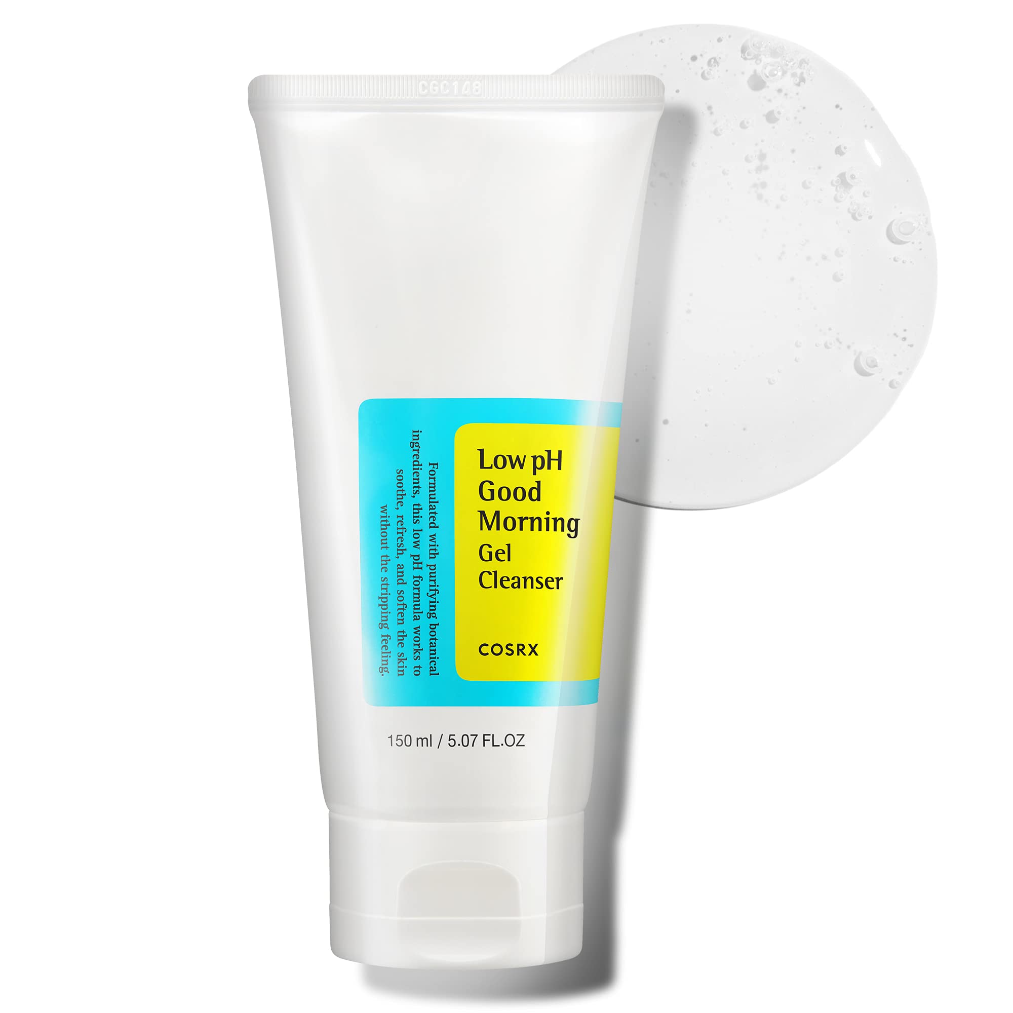 Cosrx Low Ph Good Morning Gel Cleanser, Daily Mild Face Cleanser For Sensitive Skin With Bha & Tea-Tree Oil, Ph Balancing, Anti