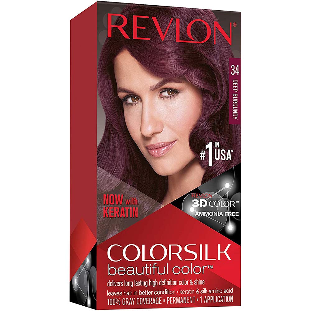 Revlon Colorsilk Beautiful Color For Unisex 34 Burgundy, Deep Burgundy-34, 1 Count