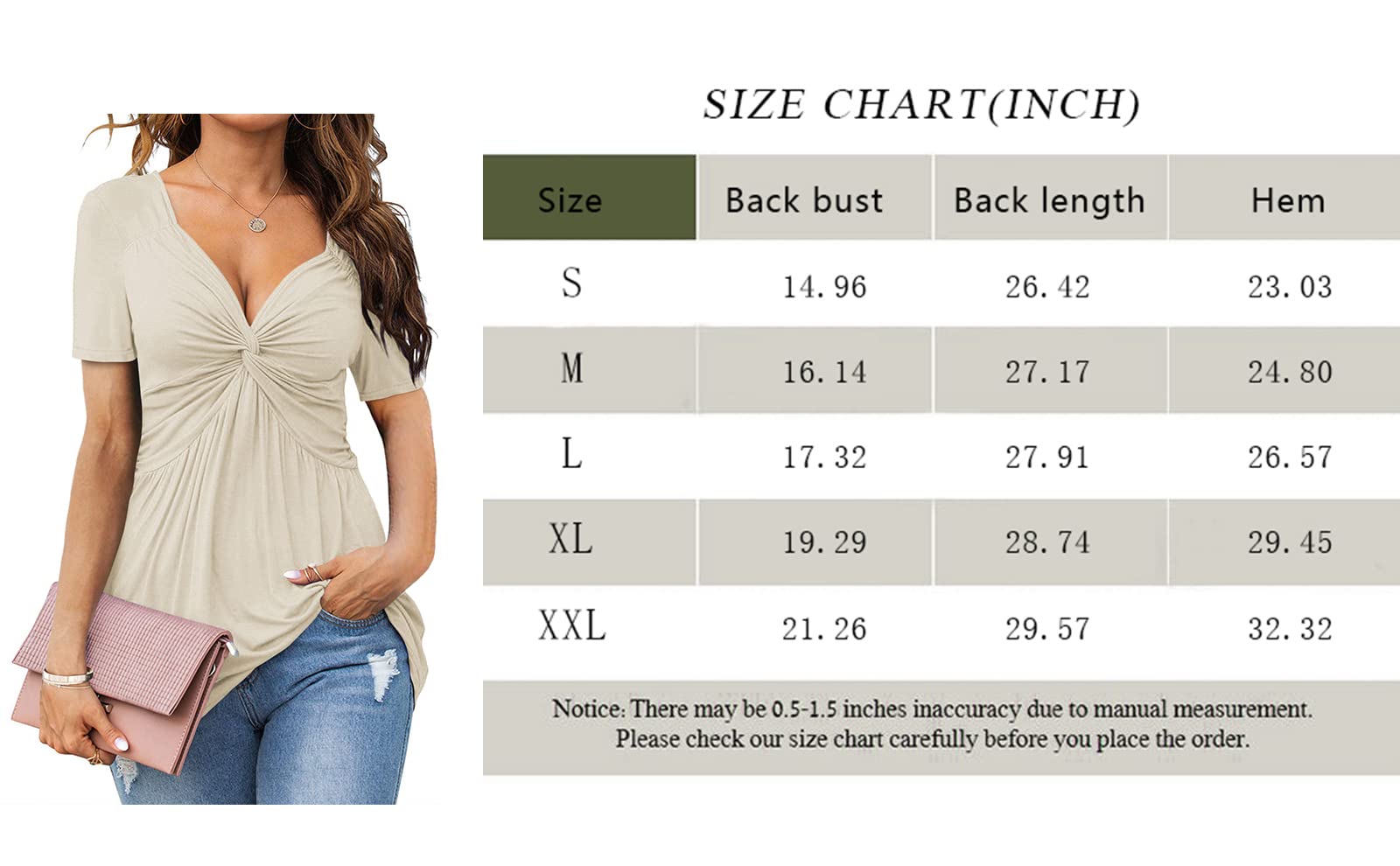 Tankaneo Women Front Knotted V-Neck Blouse T Shirt Short Sleeve Oversized Tunic Tops Summer Solid Pullover Tees