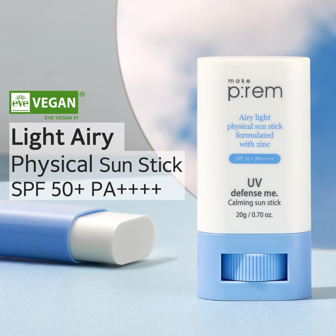 Makep:Rem [Make P:Rem] Uv Defense Me. Calming Sun Stick Spf 50 | Non-Nano Zinc Oxide Physical Sunscreen For Face | Uva/Uvb Prote