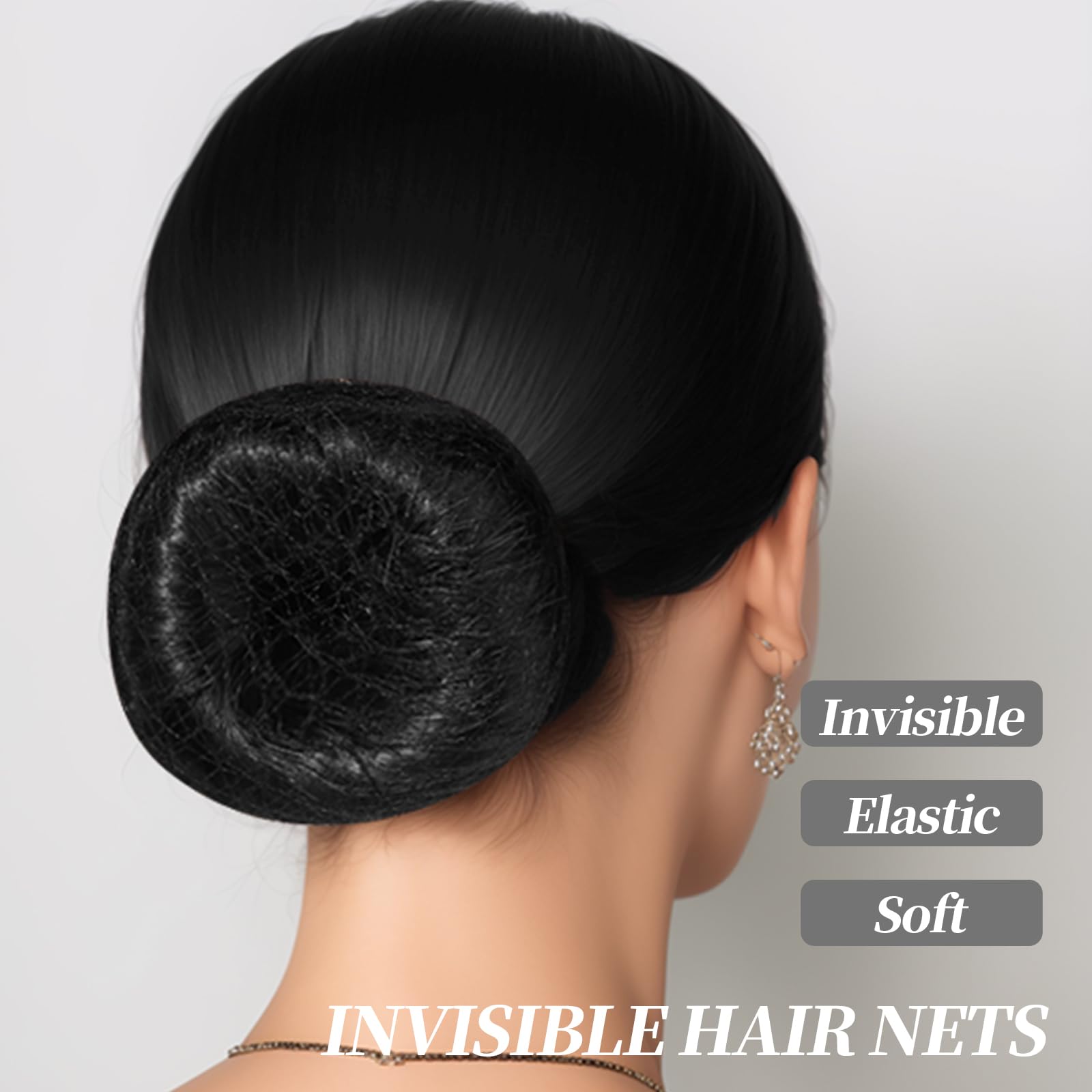 Teenitor Donut Hair Bun Maker Set, Hair Nets For Buns, 4 Pcs Medium Donut Shapers, 10 Pcs Invisible Hair Nets, 10 Pcs Bobby Pins
