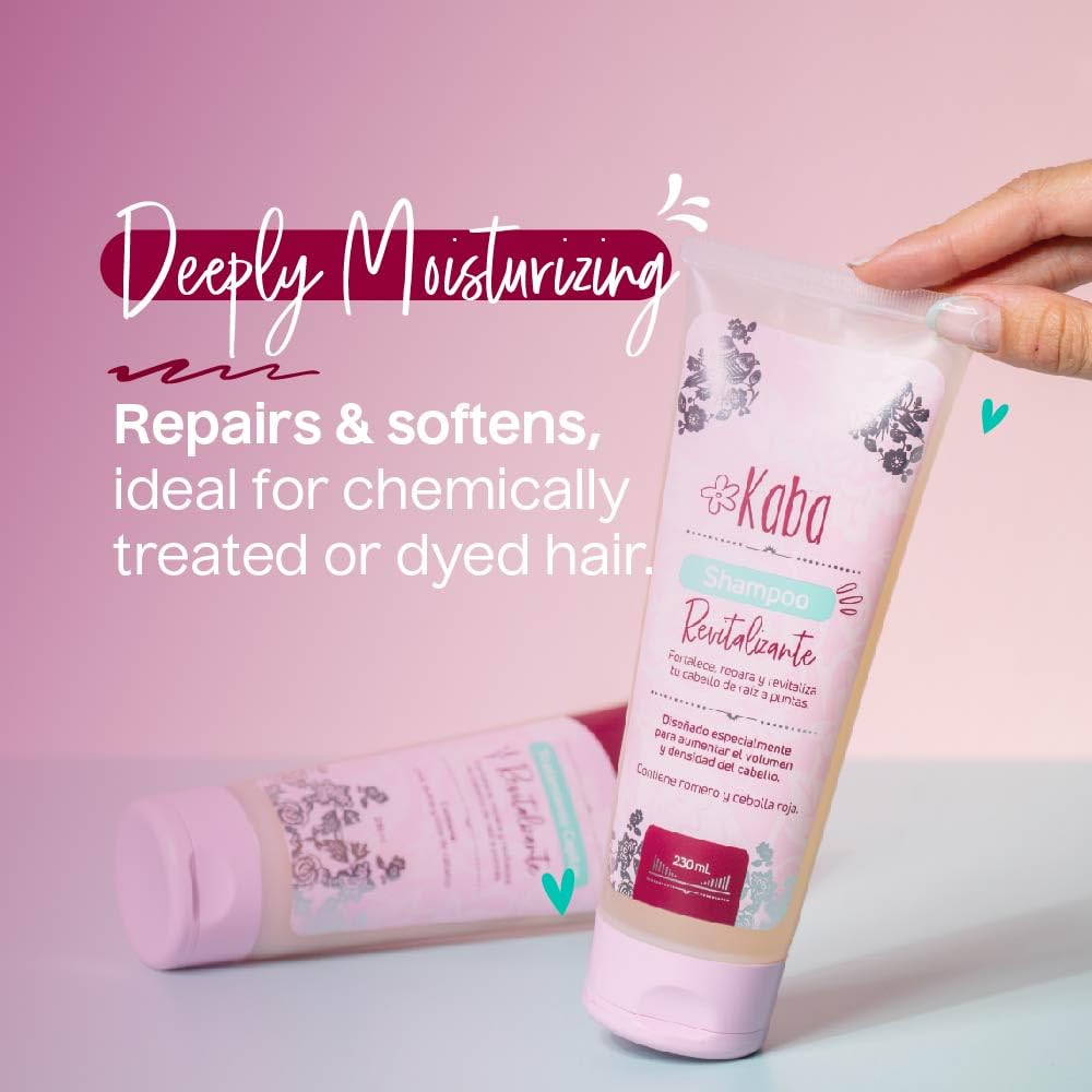 D'Luchi Kaba Revitalizing Shampoo with Red Onion & Rosemary for Thicker, Fuller, Stronger and Healthier Hair, Free of Sulfates,