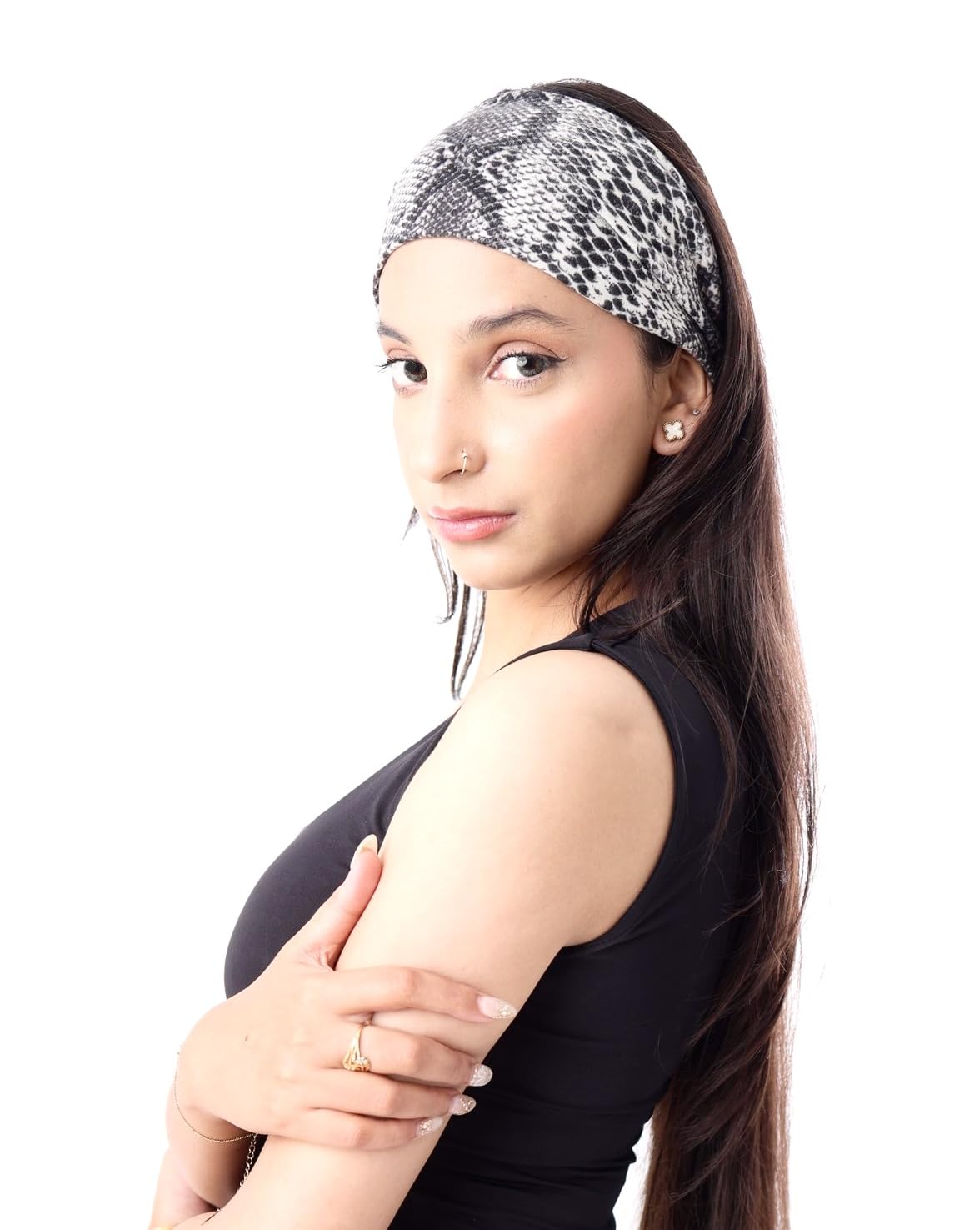 Future Tabs Animal Print Wide Bandana Knot Headband  Snake Print | Head Hair Wrap Cloth For Men & Women | Stretchable & Comfort