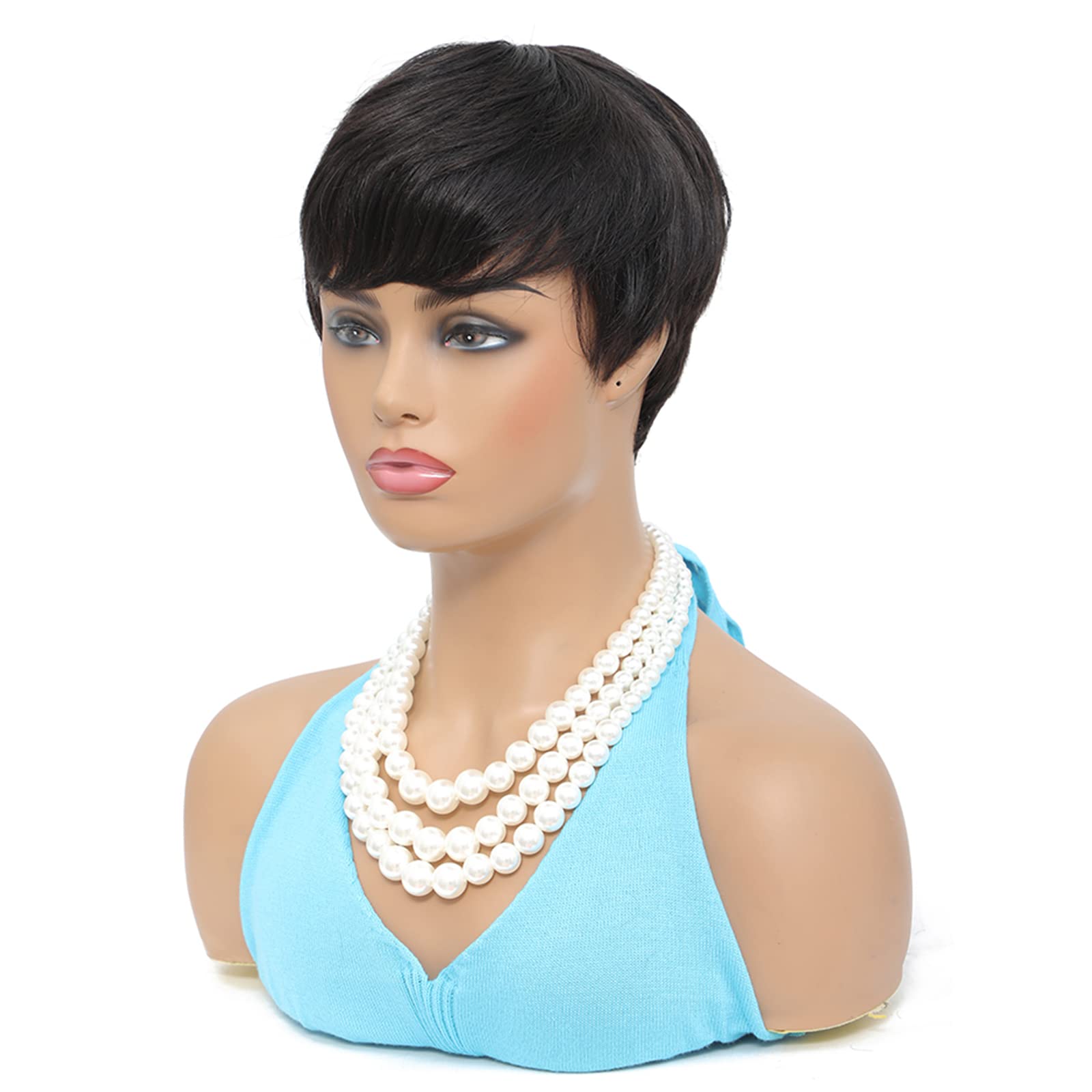 Misney Pixie Cut Wig Human Hair Short Pixie Cut Wigs For Black Women Human Hair Glueless Pixie Wig Layered None Lace Front Wig W