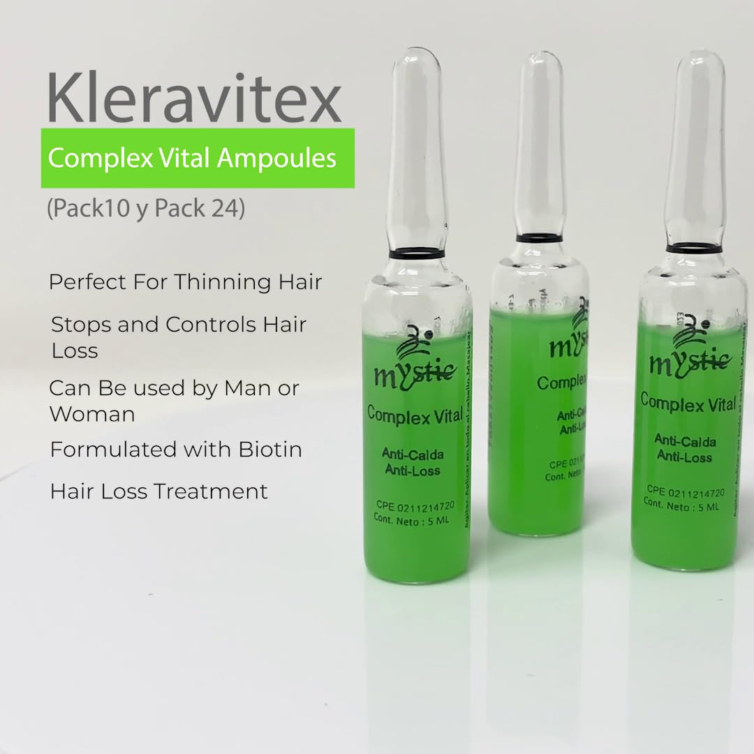Kleravitex Mystic Complex Vital Ampoules For Hair Loss and Thinning - Regrowth Treatment With Biotin Bio-Complex and Tocopherol