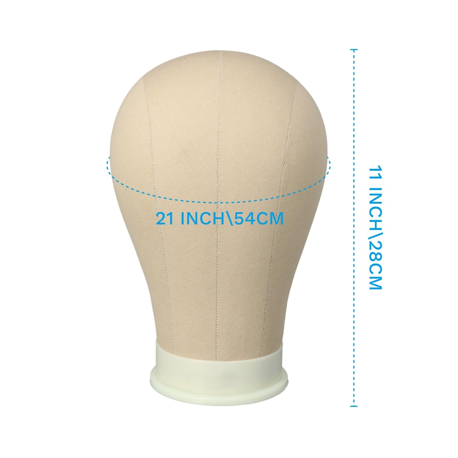 AliLeader Canvas Block Mannequin Wig Display Styling Head with Mount Hole (Light Brown, 21)