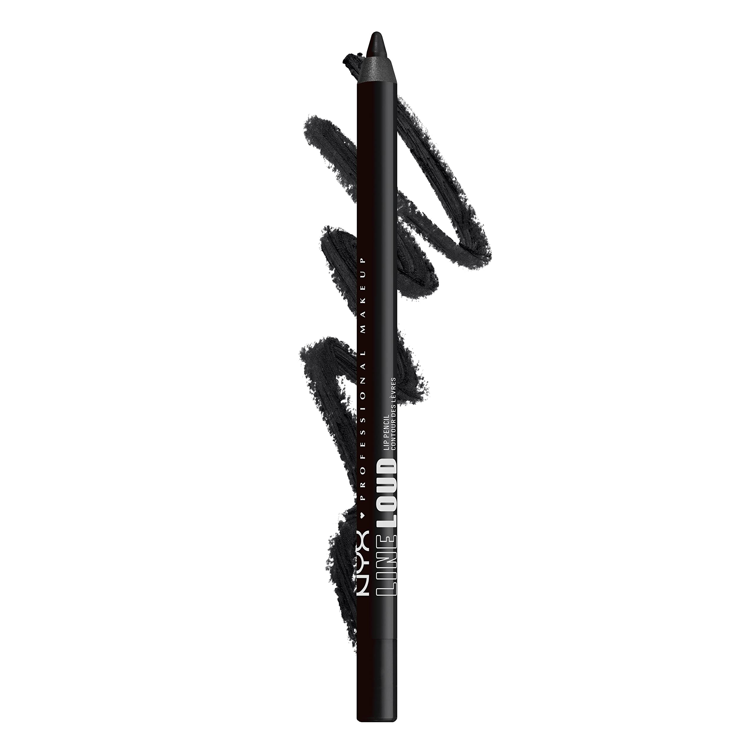 NYX PROFESSIONAL MAKEUP Line Loud Lip Liner, Longwear and Pigmented Lip Pencil with Jojoba Oil  Vitamin E - Evil genius (Black)