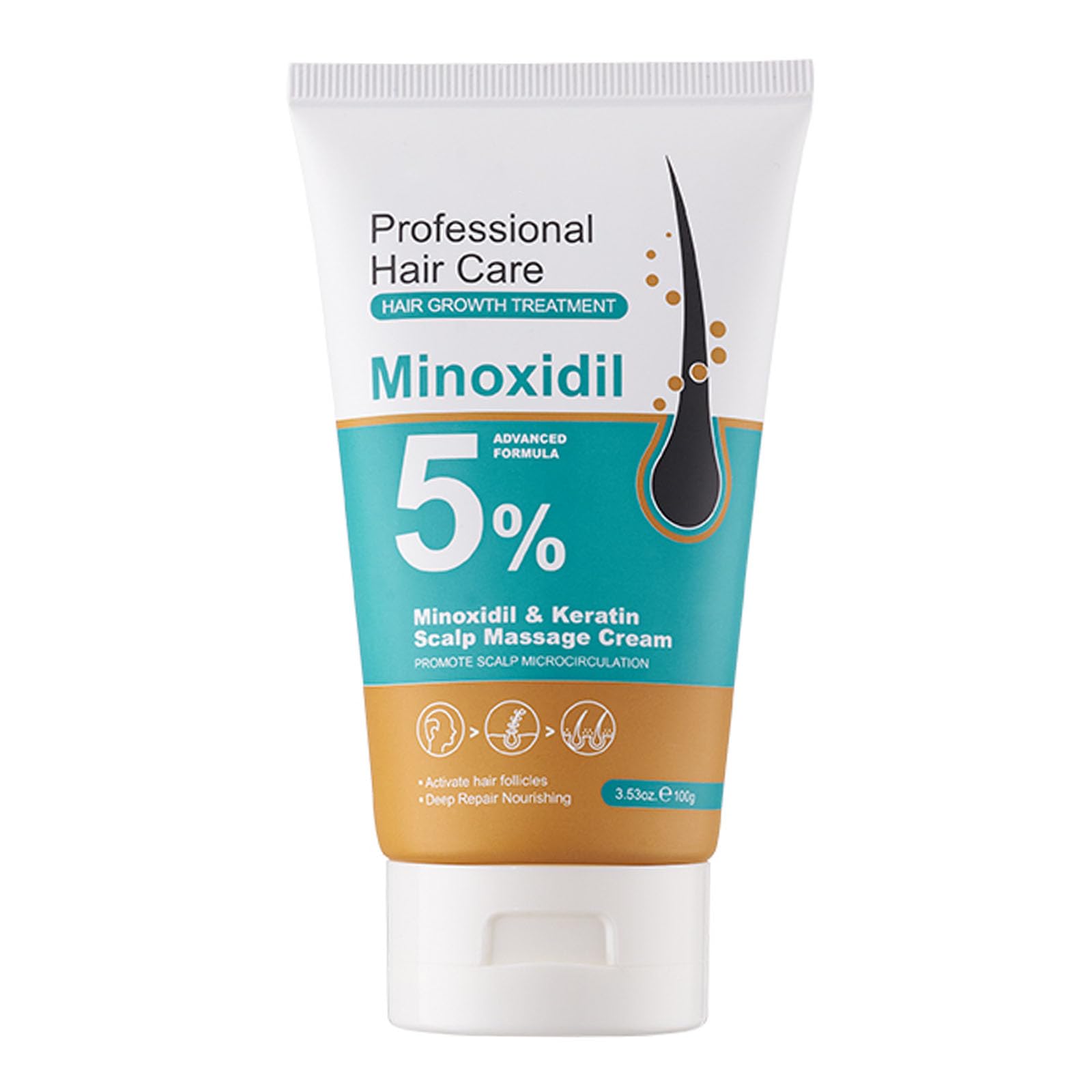 5% Minoxidil Scalp Massage Cream, Minoxidil for Scalp Hair Growth for Men & Women, Anti Hair Loss Cream with Keratin for Hair Re