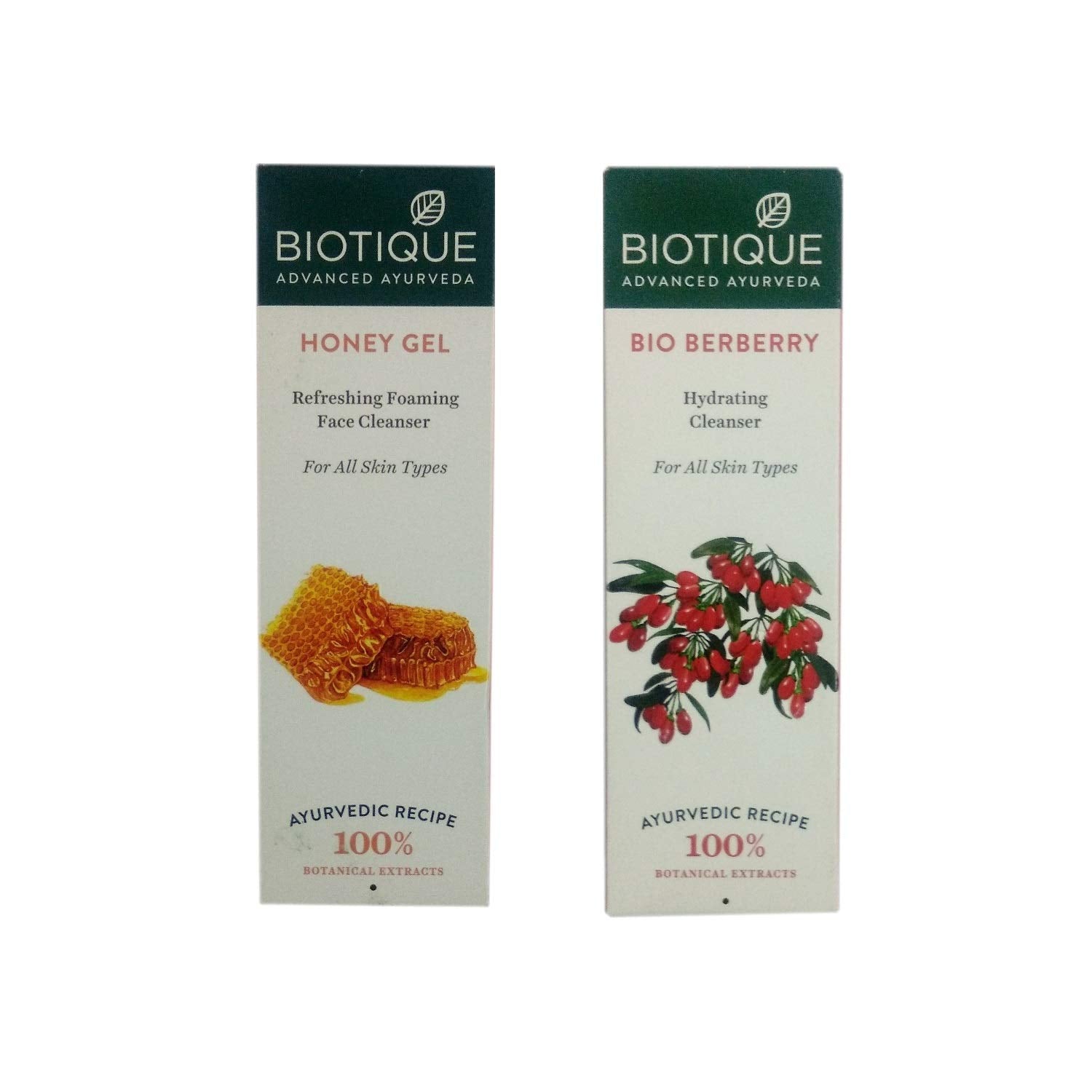 Biotique 1 Honey Gel Refreshing Foaming Face Cleanser 120Ml +1 Bio Berberry Hydrating Cleanser 120Ml