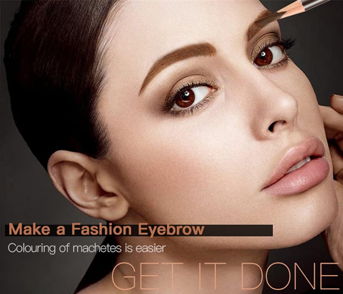 Go Ho 12 Pcs Brown Eyebrow Eyeliner Pencils Makeup Pen,Sweatproof Eye Brow Pencil,Long-Lasting Nice Color Eye Brow Gel Pen Makeu