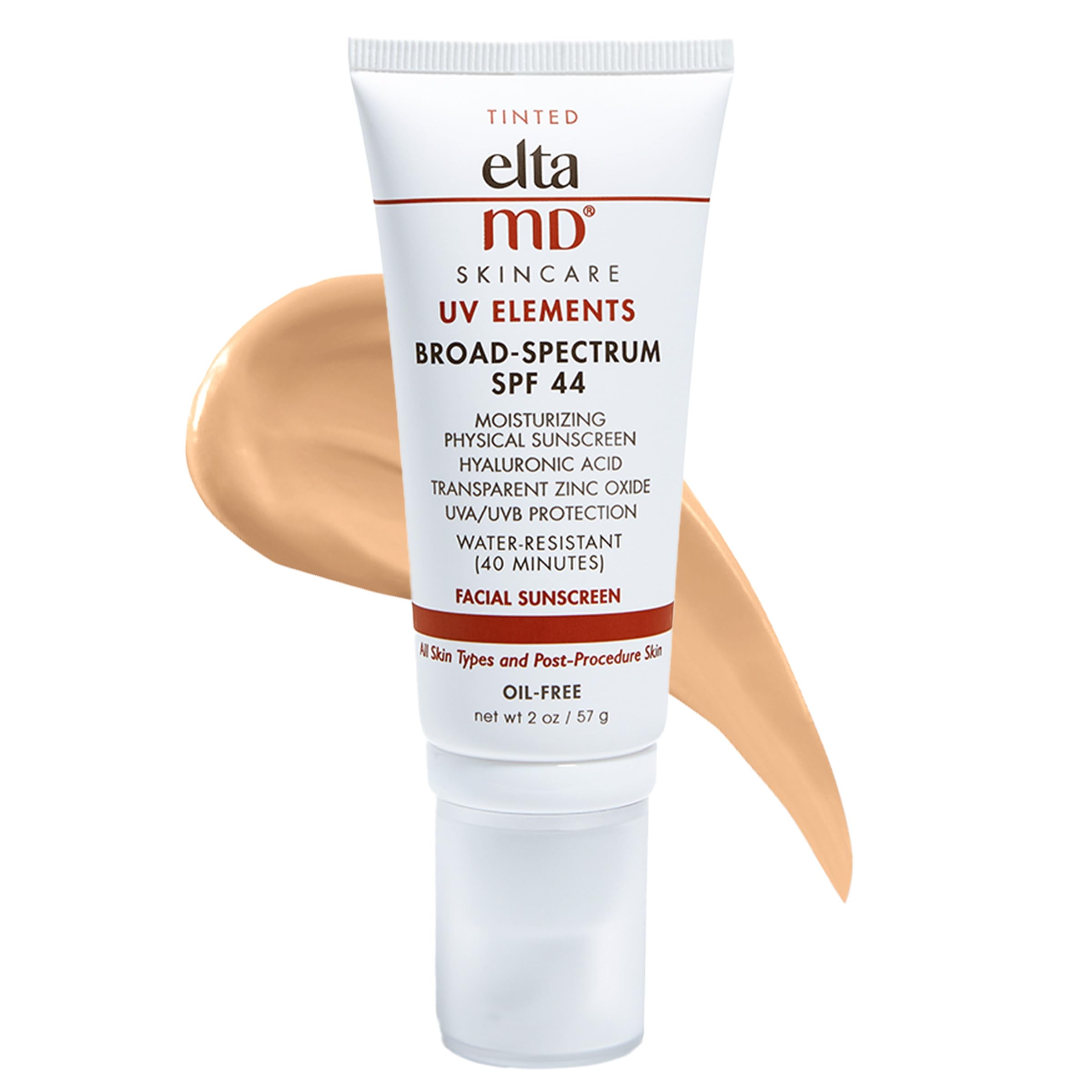 Eltamd Uv Elements Tinted Sunscreen Moisturizer, Spf 44 Tinted Spf Moisturizer For Face And Body, Lightweight Oil Free Formula,