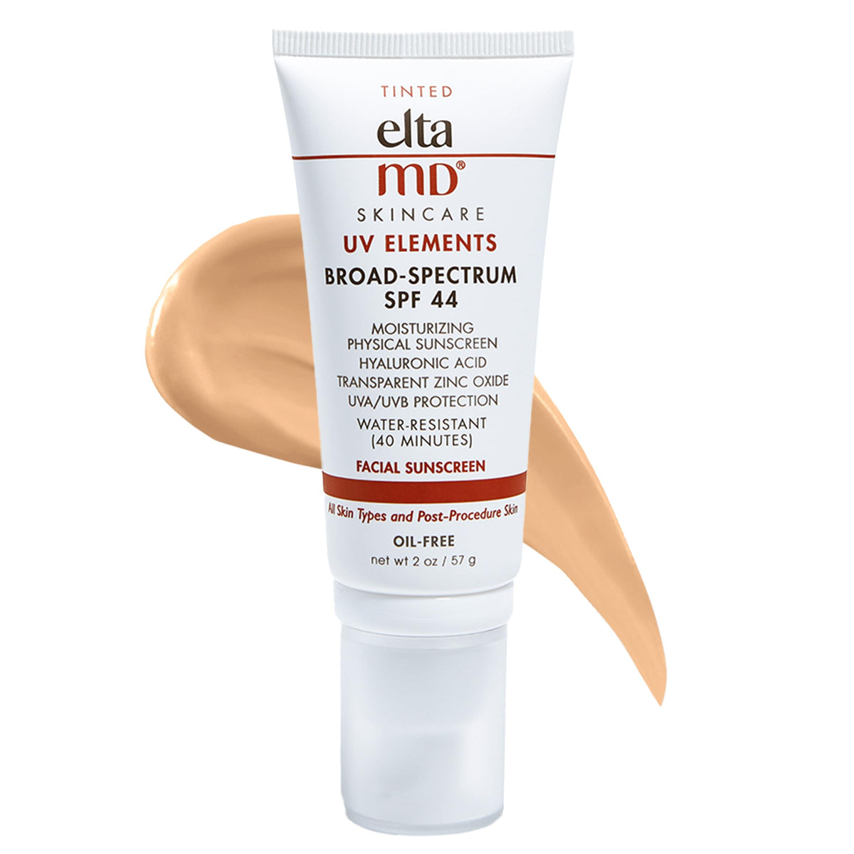 Eltamd Uv Elements Tinted Sunscreen Moisturizer, Spf 44 Tinted Spf Moisturizer For Face And Body, Lightweight Oil Free Formula,