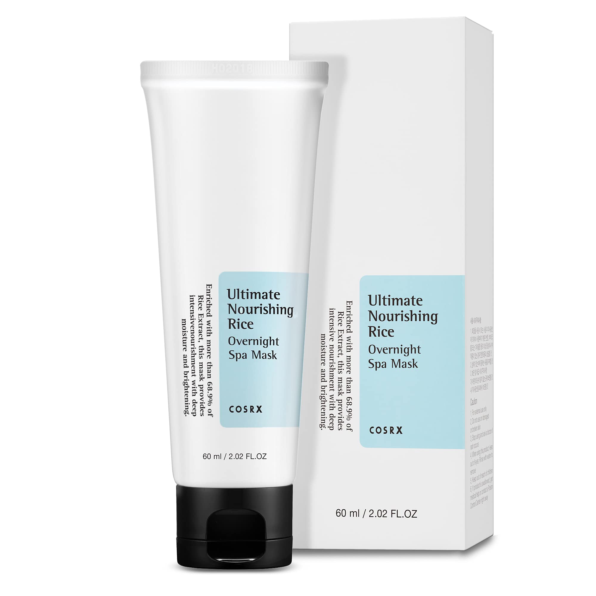 cOSRX Ultimate Nourishing Rice Overnight Spa Mask, 60ml  202 floz  Rice Extract 68% and Niacinamide 2%  Korean Skin care, Animal