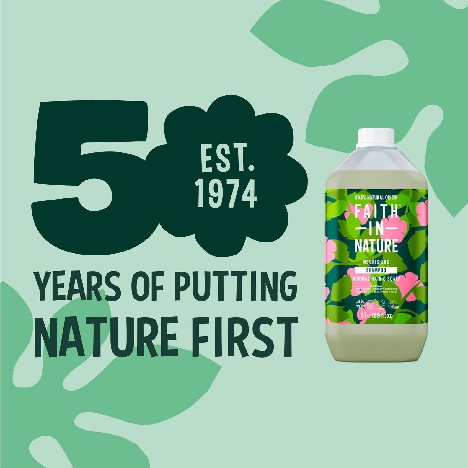FAITH IN NATURE Natural Shampoo - Vegan & Cruelty Free, No SLS or Parabens - 169 fl oz Refill Pack, Wild Rose