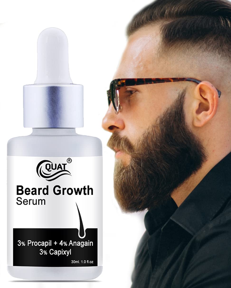 Quat Beard Hair Growth Serum For Men, With 3% Procapil+4% Anagain+3% Capixyl  30Ml