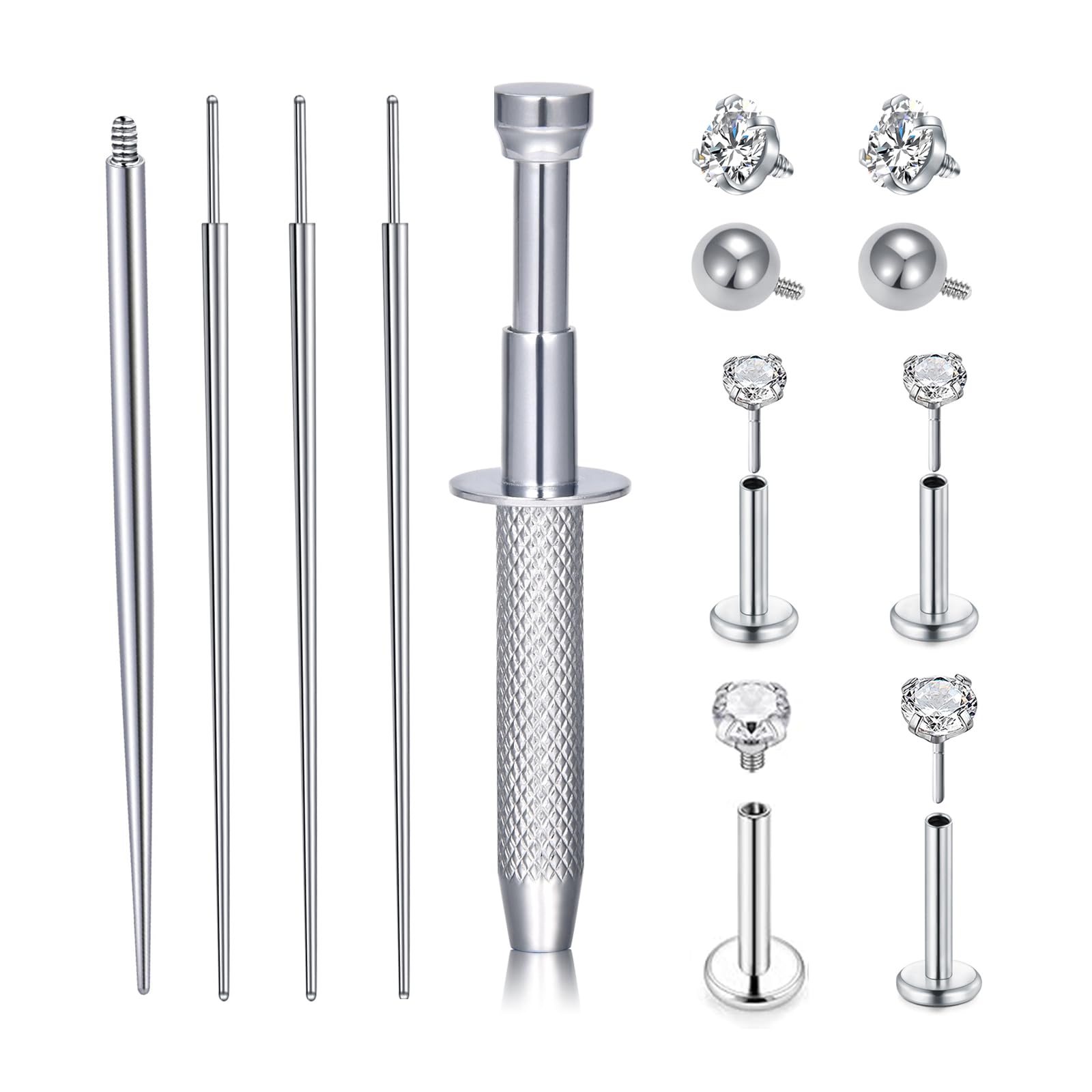 QWALIT Piercing Assistant Tool Piercing Jewelry Ball Grabber Screw Tool for Changing Jewelry Piercings Screw on Threader Tools S