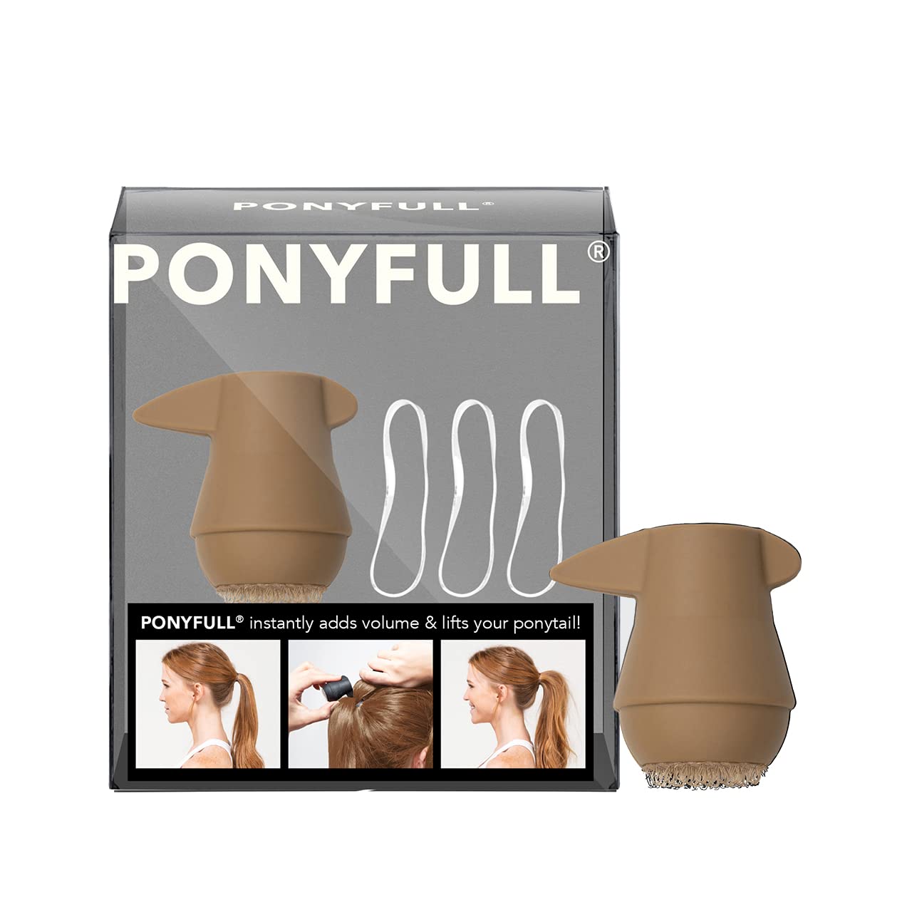 Kitsch PONYFULL Ponytail Volume Enhancer Hair Accessories for Women with 3 Ponytail Holders, Styling Tools That Adds Volume & Li