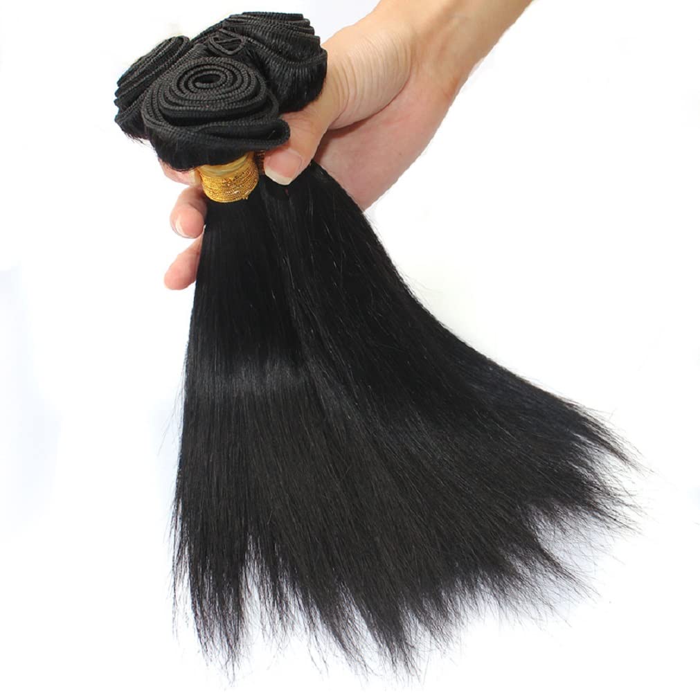 Straight Human Hair 3 Bundles 10 10 10 Inch Short Virgin Hair Weave Bundles Human Hair Straight Bundles For Women Human Hair Bun
