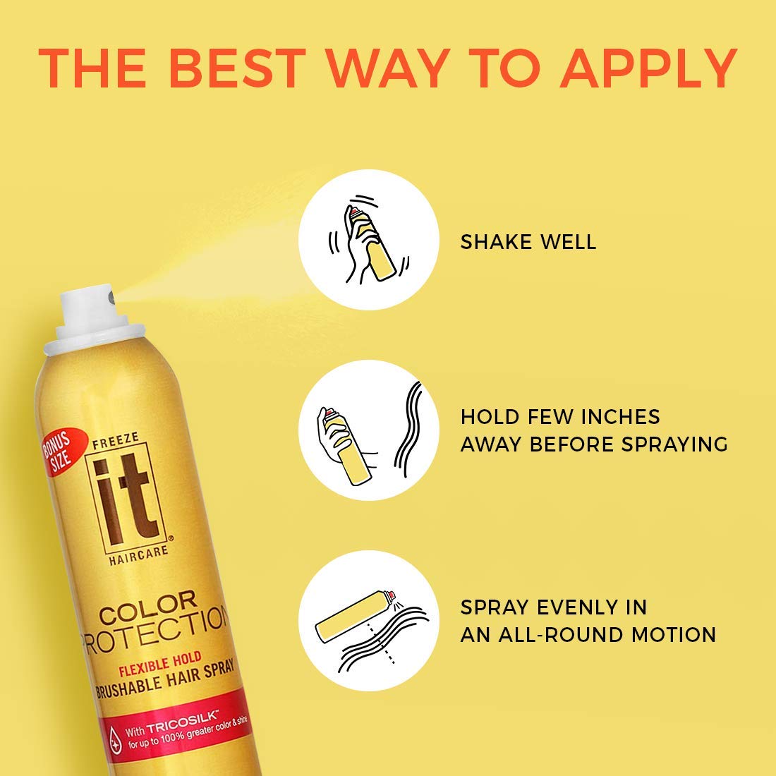 It Haircare Freeze Color Protection Flexible Hold Brushable Hair Spray 7.75 Oz (T-641)