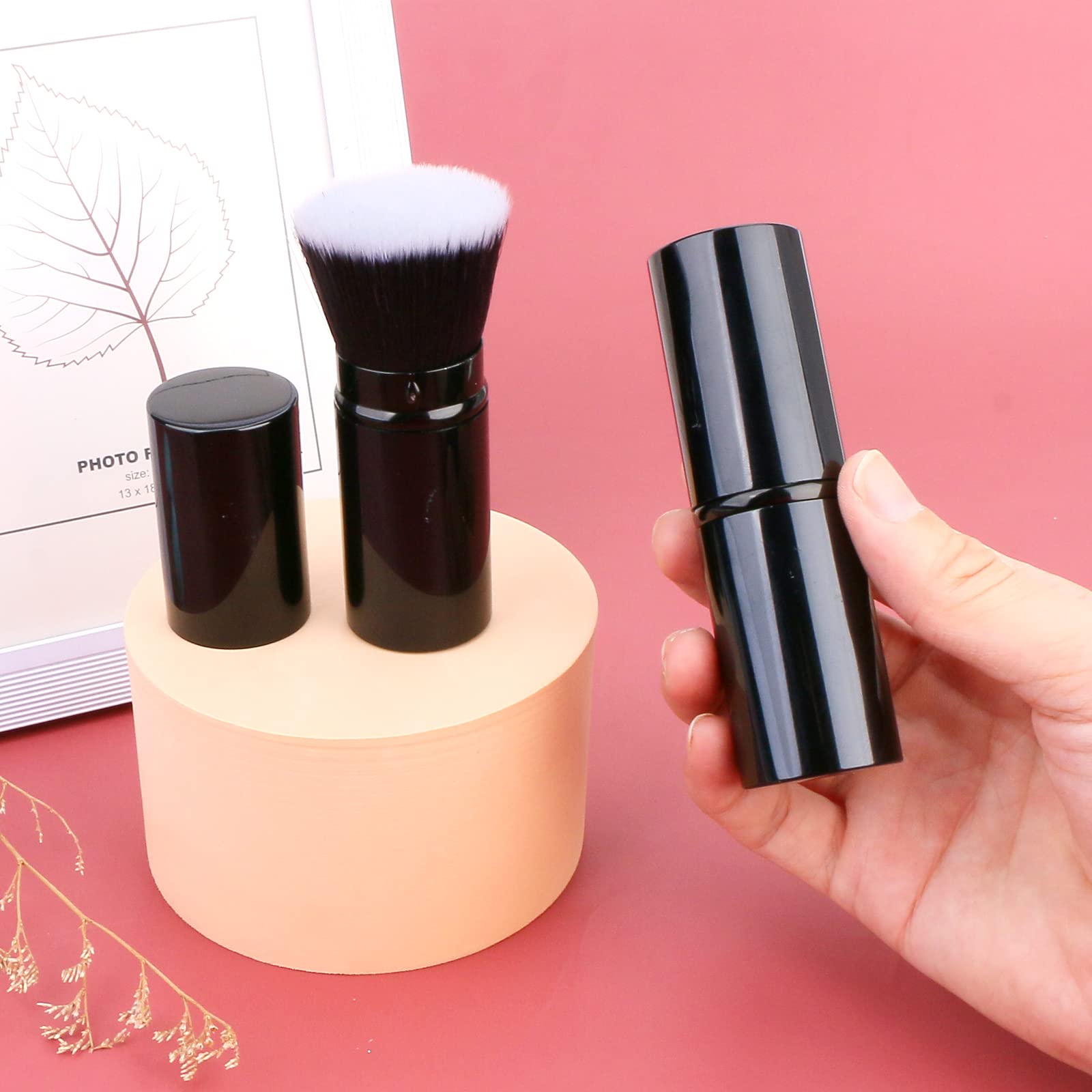 Unimeix 2 Pcs Foundation Brush For Liquid Makeup Flat Retractable Kabuki Brush Sunscreen Applicator For Kids, Bronzer, Cream Or