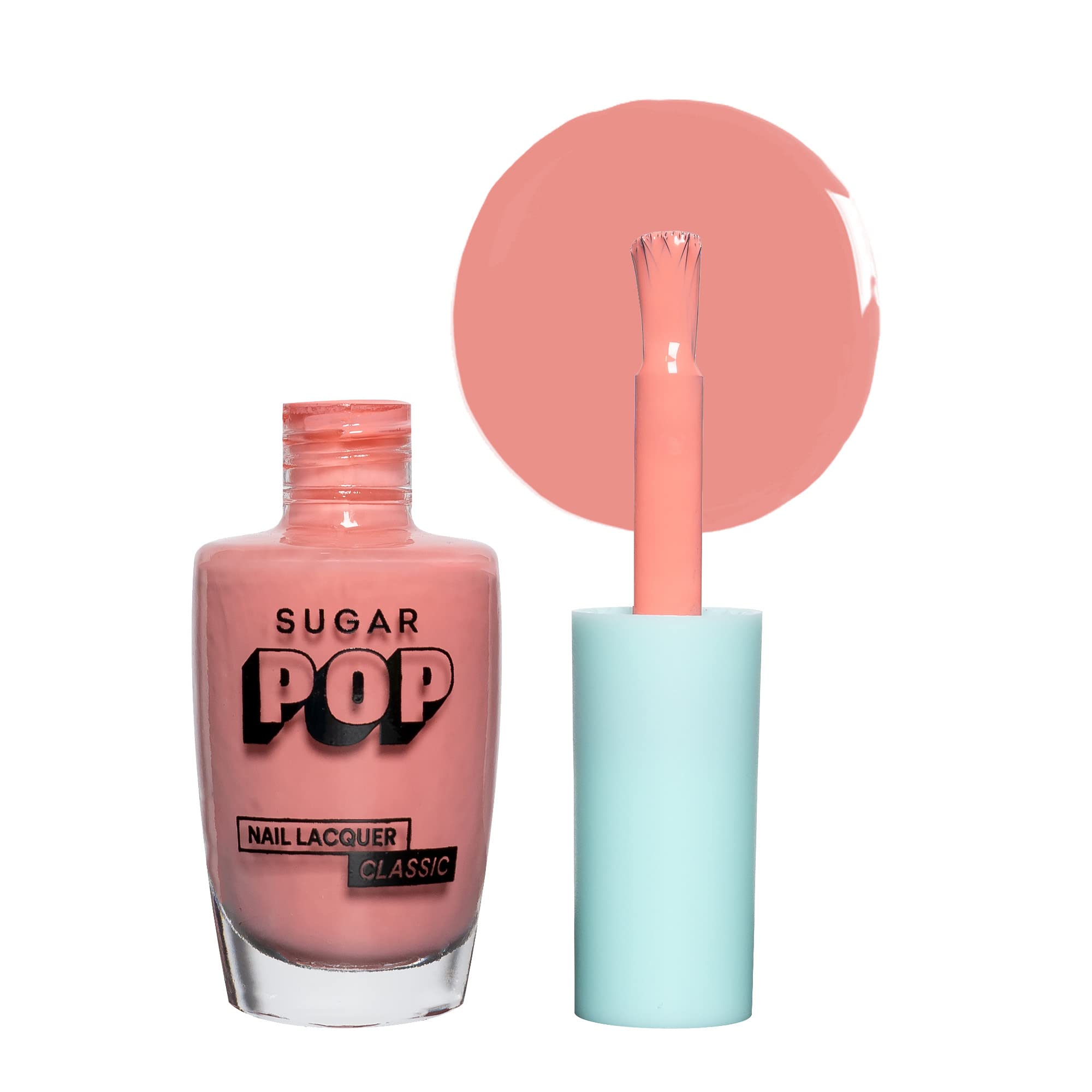 Sugar Pop Nail Lacquer - 05 Salmon Wonder (Salmon Pink) 10 Ml - Dries In 45 Seconds, Chip-Resistant, Long-Lasting. Glossy Finish