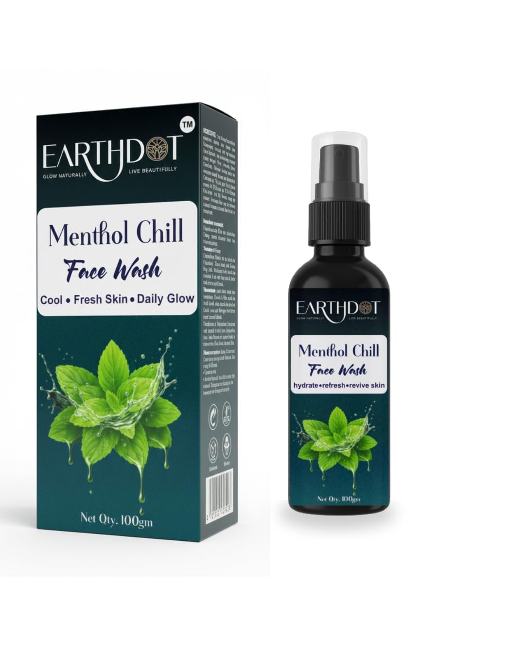 Earthdot Facewash Acne Control  Herbal Formula Menthol Freshness Fight  Acne & Pimples, Brighten Skin, Clears Dirt, Oil Contro