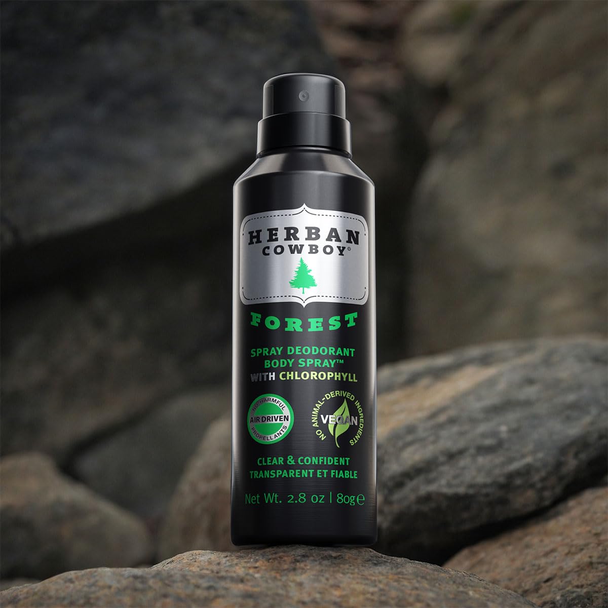 Herban Cowboy Dry Spray Deodorant Forest - 2.8 oz Mens Dry Spray Deodorant Enhanced with Parsley, Rosemary & Sage No Parabens, N