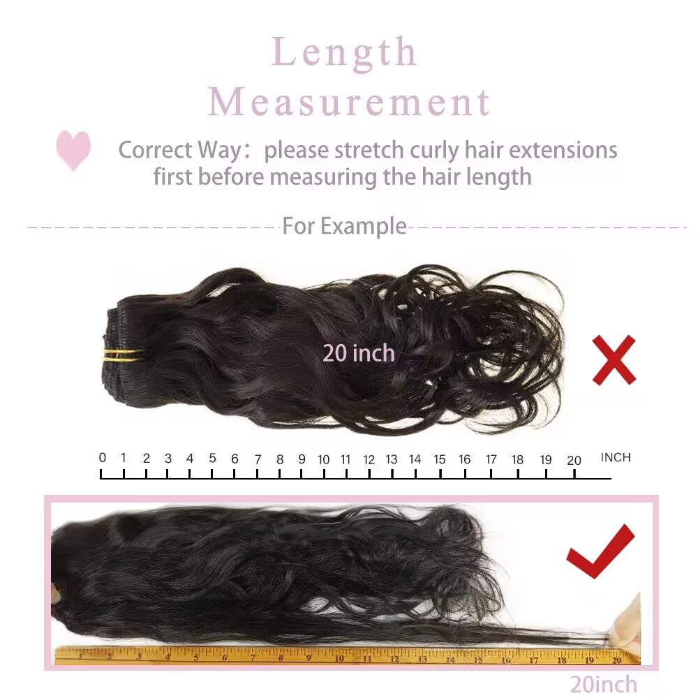 Loxxy Clip In Human Hair Extensions #1B Natural Black And Natural Wave Real Human Hair Extensions 14Inch Double Weft With 17 Str