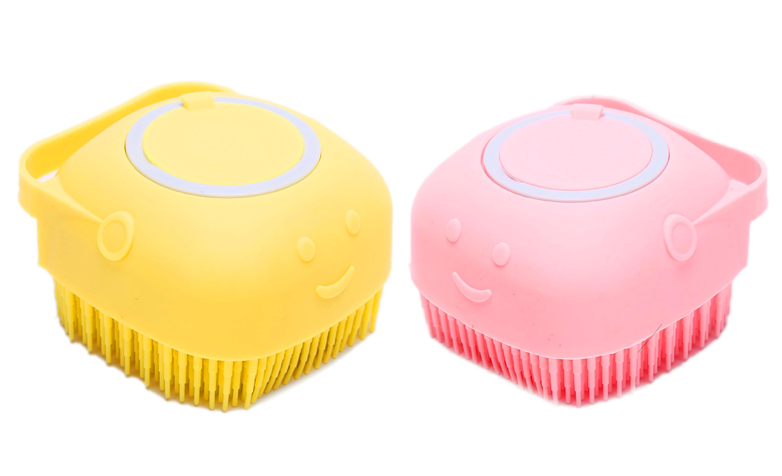 Glun  Silicone Brush With Shower Gel Dispenser, Mud & Dirt_Removal With Soft Silicone Bristle With Non-Toxic Bath Brushes Pack O