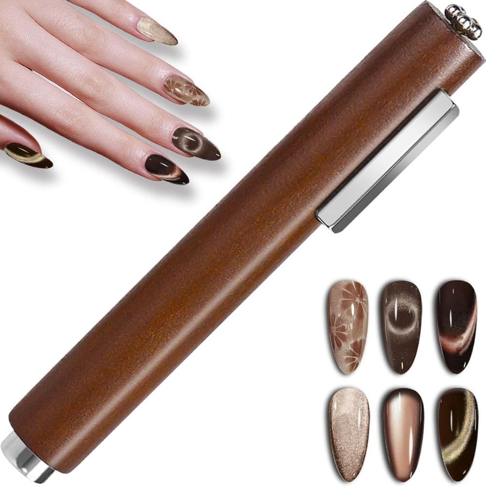 Thr3E Strokes 3 In 1 Nail Magnet, Multifunctional Cat Eye Gel Nail Polish Magnet Pen, 3D Magnetic Nail Polish Stick For Home Diy